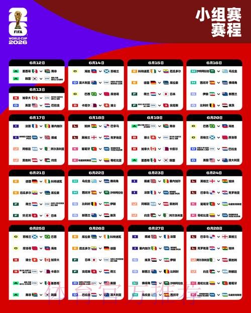 2026世界杯完整赛程公开 2026世界杯完整赛程公开